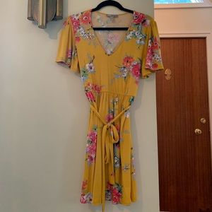 ASOS V Neck Short Sleeve Tie Waist Dress | Size 8